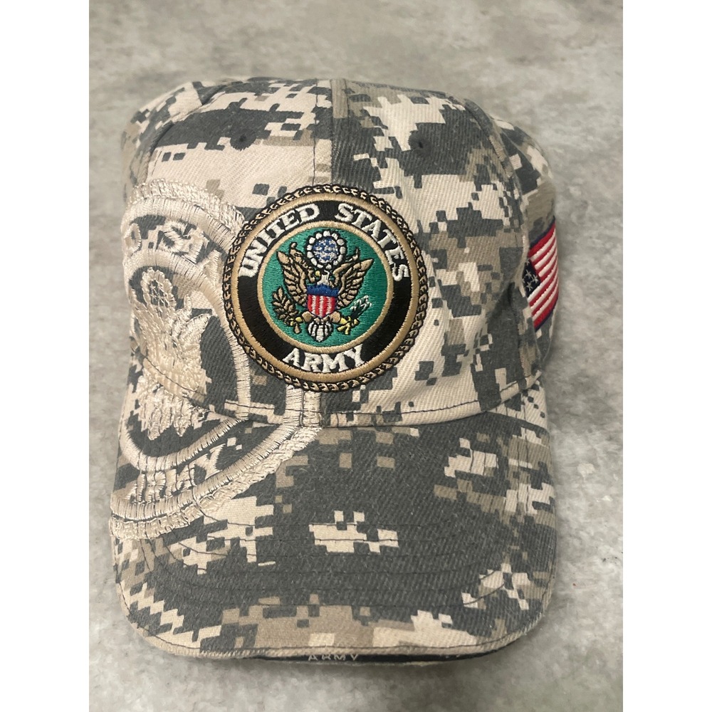 Army Hat Mens OSFM Camo US Gray Digital Camouflage Adjustable Baseball Cap